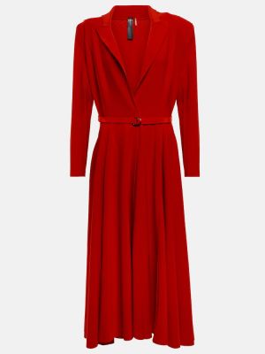 Plisované dlouhé šaty Norma Kamali červené