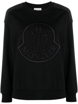Medvilninis siuvinėtas džemperis Moncler juoda