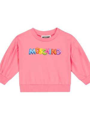 Bomuld hættetrøje for piger Moschino Kids pink