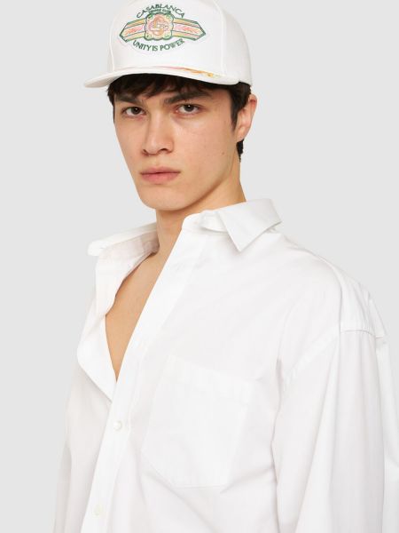 Bavlněná kšiltovka Casablanca bílá