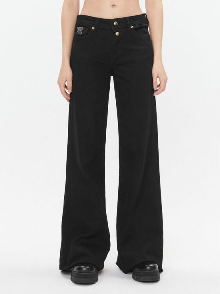 Černé zvonové džíny Versace Jeans Couture