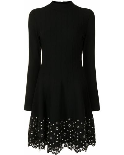 Кружевное ажурное платье Lela Rose, черное