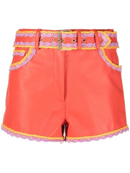 Lädershorts Moschino röd