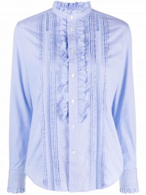 Camisa con botones con volantes Polo Ralph Lauren azul