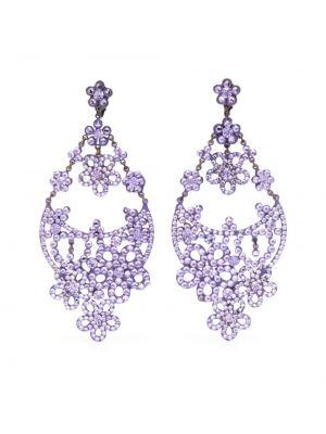 Krištáľové náušnice Dolce & Gabbana Pre-owned fialová