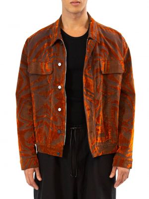 Джинсовая куртка с принтом оверсайз Rta оранжевая