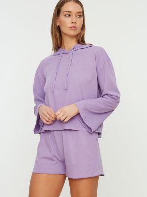 Pletené pyžamo Trendyol fialová