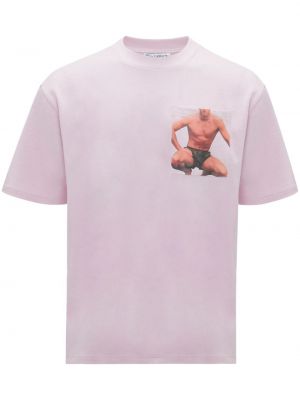 T-shirt con stampa Jw Anderson rosa