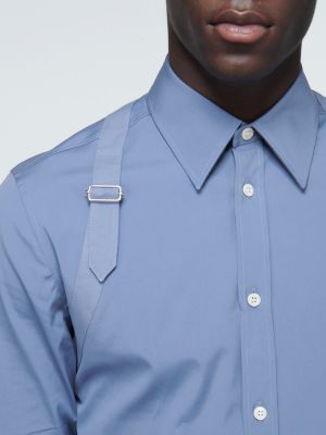 Памучна риза Alexander Mcqueen синьо