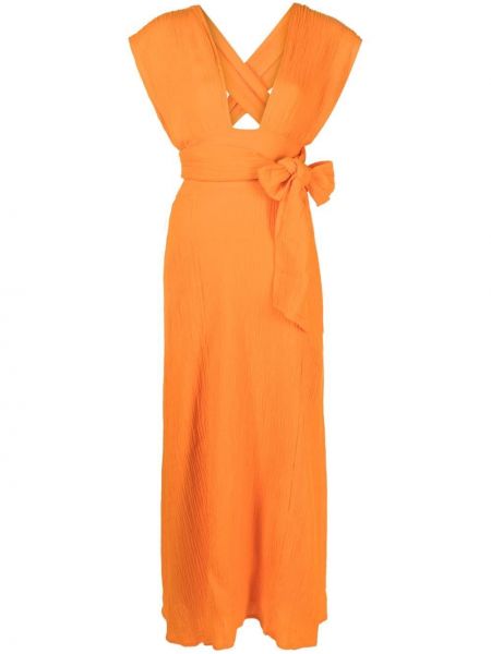 Макси рокля с панделка Faithfull The Brand оранжево