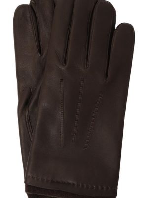 Кожаные перчатки Paul&shark коричневые