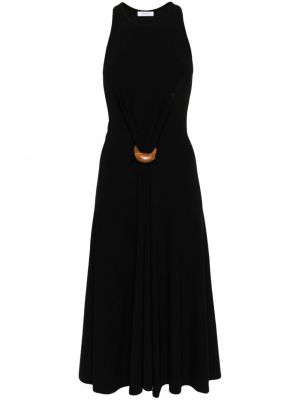 Šaty bez rukávov s prackou Ferragamo čierna