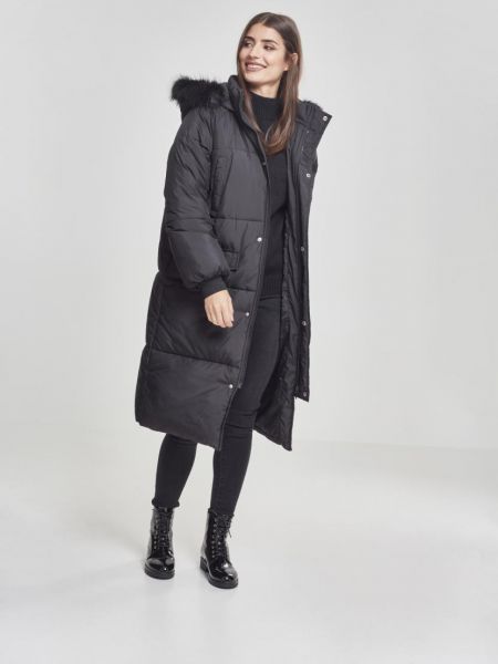 Oversized παλτό με γούνα Urban Classics μαύρο