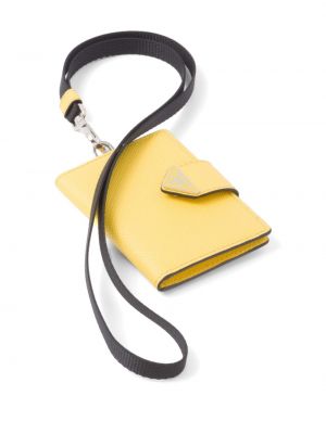 Usnjena denarnica Prada rumena