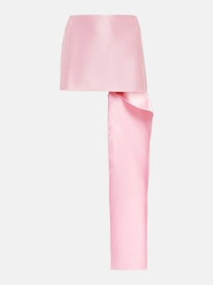 Hedvábné saténové mini sukně Prada růžové