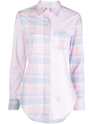 Camicia a quadri Thom Browne rosa