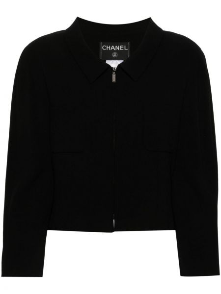 Volnena jakna Chanel Pre-owned črna