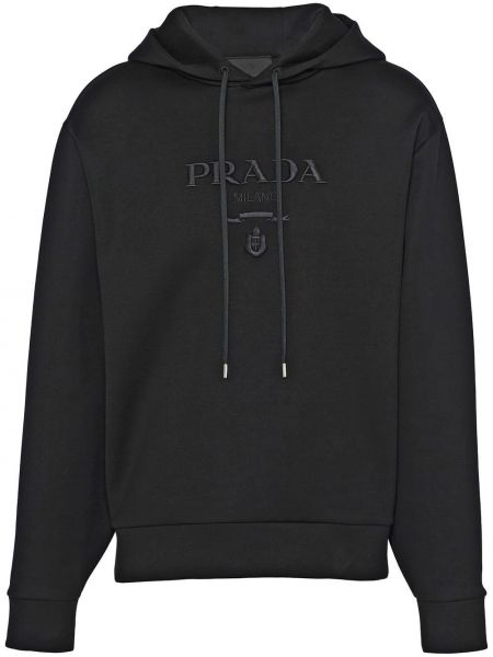 Brodert hettegenser Prada svart