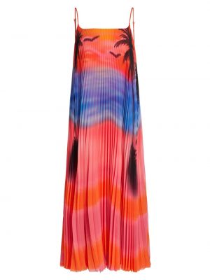 Плиссированное платье миди Brandon Maxwell розовое