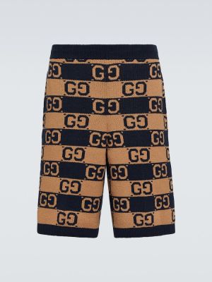 Pantaloncini di cotone in tessuto jacquard Gucci beige