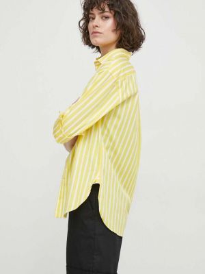 Żółta koszula bawełniana relaxed fit w paski Polo Ralph Lauren