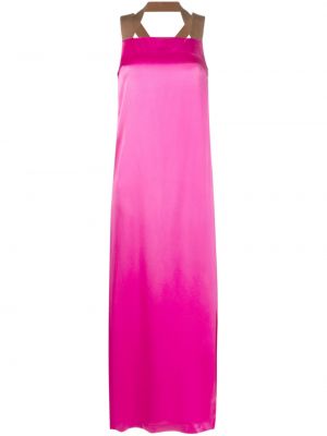 Satynowa sukienka długa Alysi różowa