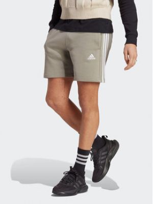Adidas Športové kraťasy Essentials French Terry 3-Stripes Shorts IC9439  Regular Fit - zelená