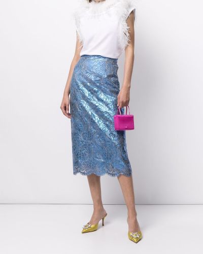 Falda de tubo ajustada de cintura alta Dolce & Gabbana azul