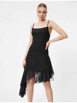 Sukienka mini w grochy tiulowa asymetryczna Koton