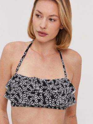 Plavková podprsenka MICHAEL Michael Kors černá barva, mírně vyztužená