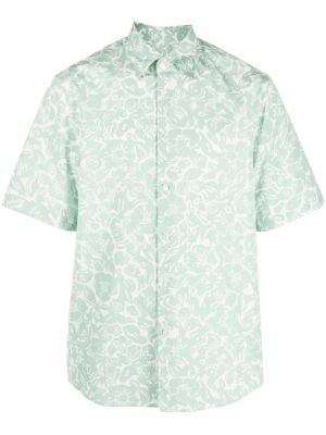 Kokvilnas krekls ar ziediem ar apdruku Lanvin zaļš