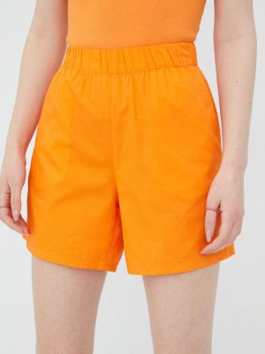 Однотонные хлопковые шорты Noisy May оранжевые