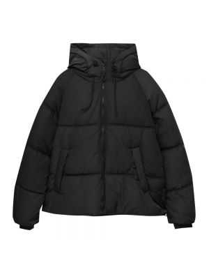 Куртка с капюшоном Pull&bear черная