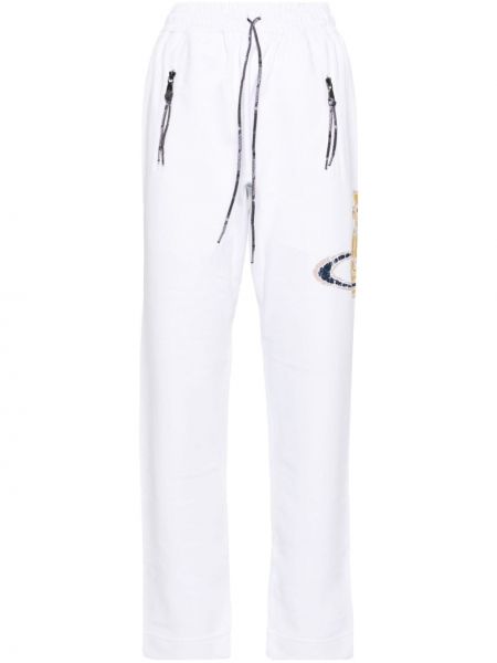 Bavlnené teplákové nohavice Vivienne Westwood biela
