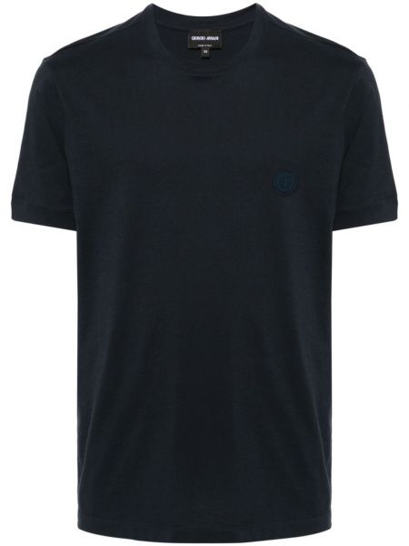 Βαμβακερή μπλούζα Giorgio Armani μπλε