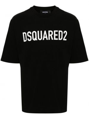 Tricou din bumbac cu imagine Dsquared2 negru