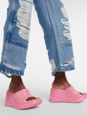 Sandály na klínovém podpatku Givenchy růžové