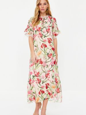Večernja haljina od šifona s cvjetnim printom Trendyol