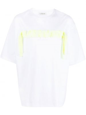 Памучна тениска бродирана Lanvin бяло