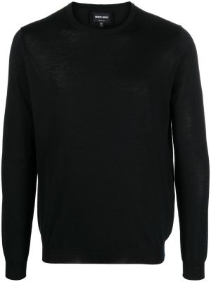 Bluza z okrągłym dekoltem Giorgio Armani czarna