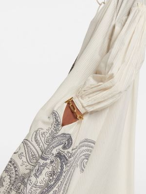 Bombažna svilena obleka s paisley potiskom Etro