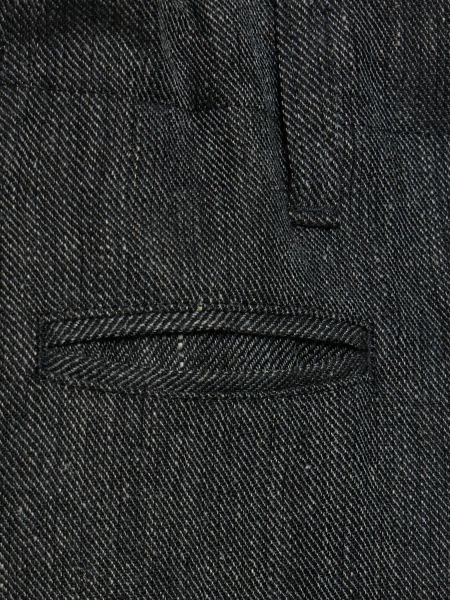 Lininiai kelnės slim fit Yohji Yamamoto pilka