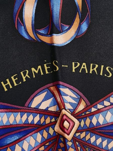 Echarpe en soie Hermès Pre-owned noir