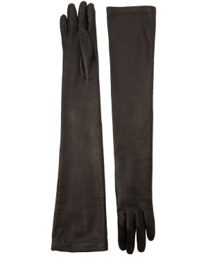 Kožené rukavice Max Mara čierna