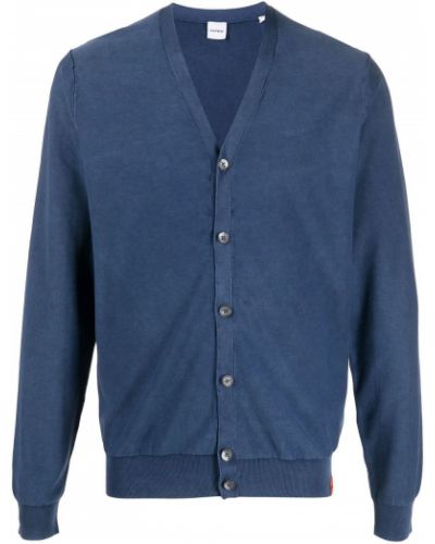 Strikke strikkegenser med knapper med button down-krage Aspesi blå