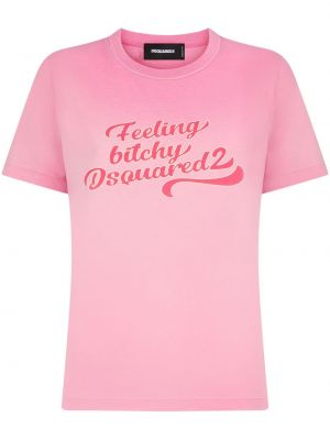 T-shirt à imprimé Dsquared2 rose