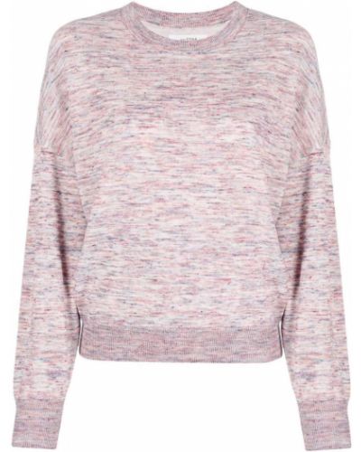 Dzianinowy sweter z okrągłym dekoltem Marant Etoile różowy