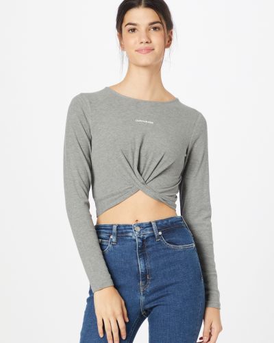 Меланж тениска с дълъг ръкав Calvin Klein Jeans