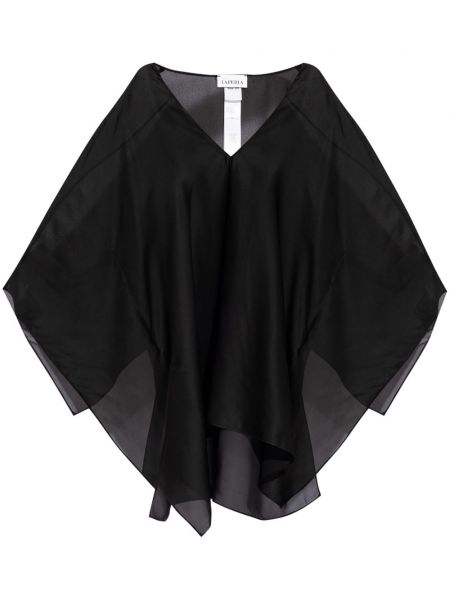 Prozirna svilena haljina košulja La Perla crna