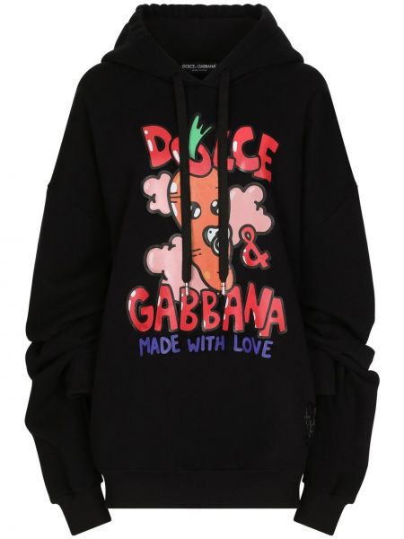 Φούτερ με κουκούλα με σχέδιο Dolce & Gabbana μαύρο